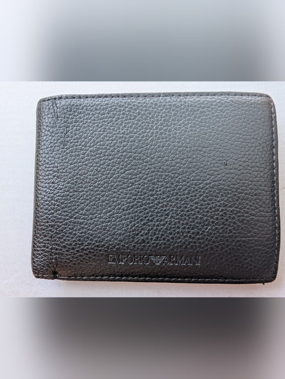Used Emporio Armani Black Bi-fold Leather Wallet